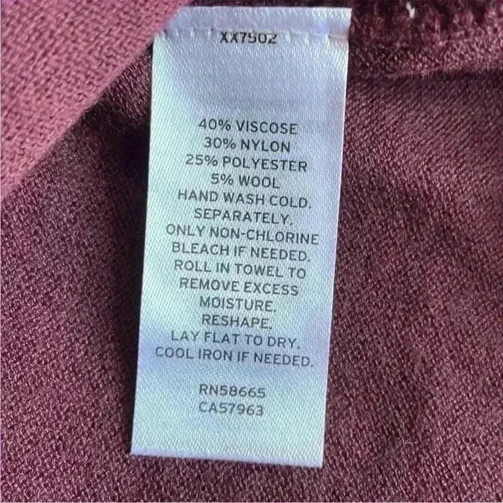 Caslon Turtleneck Tunic Sweater in Burgandy Royals Size Small NWT